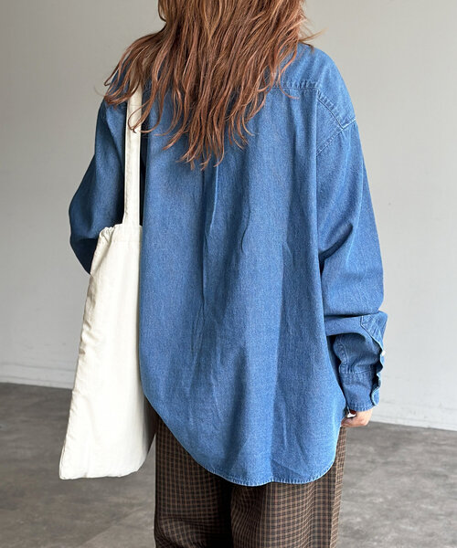 「U.S. POLO ASSN.」 長袖ブラウス X-LARGE ブルー レディース U.S. POLO ASSN. ブラウス シャツ 「U.S. ASSN.」1ポイント刺繍