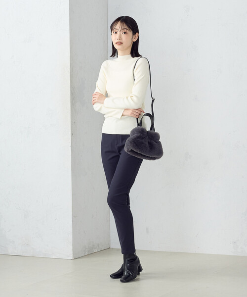 新品定価17600円　スーパービューティー　裏起毛ハイテンション　パンツ42 L パンツ 「美しいベーシックパンツ」裏起毛ハイテンションパンツ