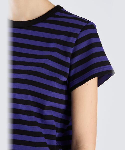 tシャツ 細ボーダー コットン 半袖Tシャツ ”Brando” レディース