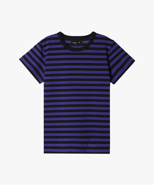 tシャツ 細ボーダー コットン 半袖Tシャツ ”Brando” レディース