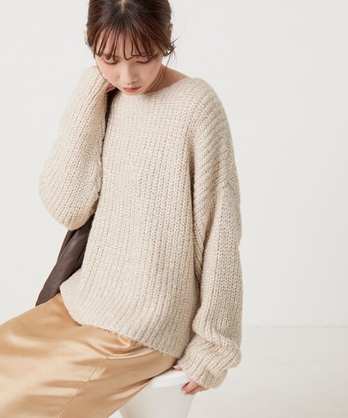 ニット セーター ラメＭＩＸニットプルオーバー/冬服 レディース FREAK'S STORE ニット セーター 限定展開 スパンコール ラメ