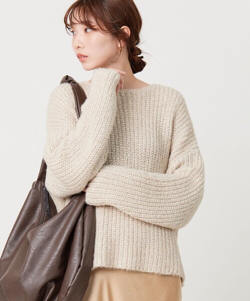 ニット セーター ラメＭＩＸニットプルオーバー/冬服 レディース bjjty192a.jpg
