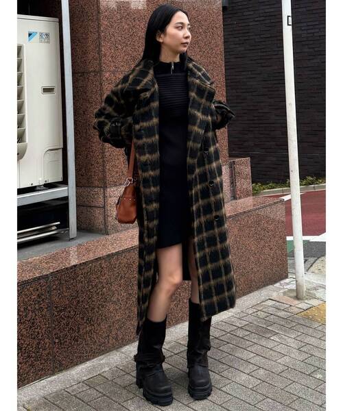 EMODA コート アウター スタンドネックオーバーコート レディース  