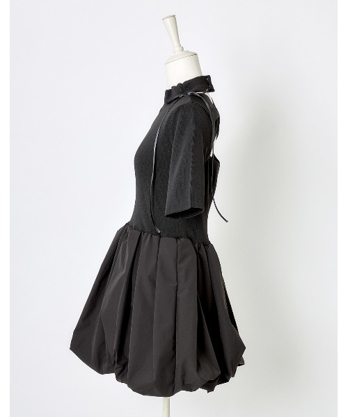 AVENCHUMU ワンピース Back ribbon knit balloon one piece : ZOZOTOWN