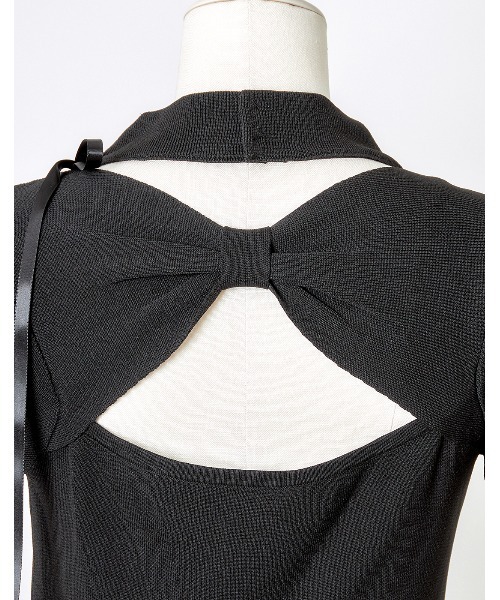 AVENCHUMU ワンピース Back ribbon knit balloon one piece : ZOZOTOWN