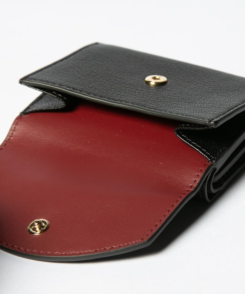 アニヤ　三つ折り財布　Mini Trifold Eyes in Capra ANYA HINDMARCH 財布 Mini Trifold Eyes in Black Capra アニヤ