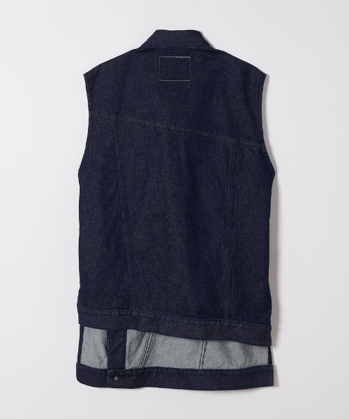 ベスト ジレ 「soduk」wave denim vest レディース : ZOZOTOWN Yahoo