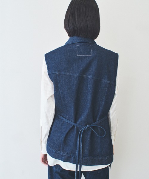 ベスト ジレ 「soduk」wave denim vest レディース : ZOZOTOWN Yahoo