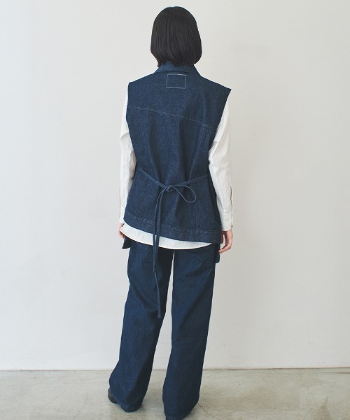 ベスト ジレ 「soduk」wave denim vest レディース : ZOZOTOWN Yahoo