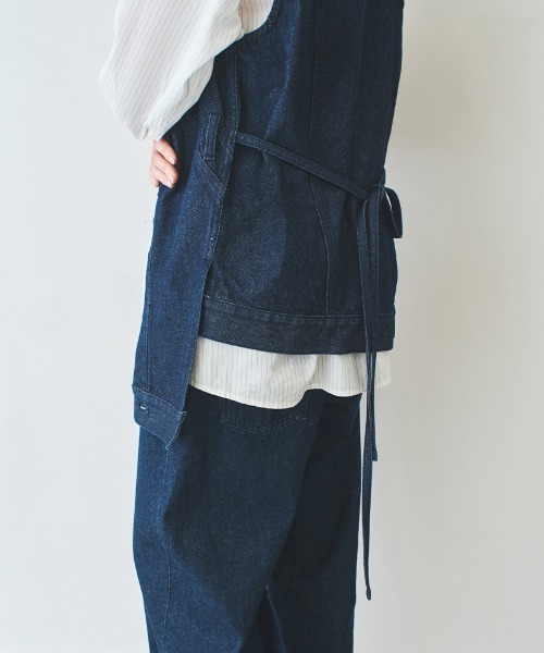 ベスト ジレ 「soduk」wave denim vest レディース : ZOZOTOWN Yahoo