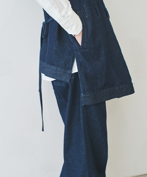 ベスト ジレ 「soduk」wave denim vest レディース : ZOZOTOWN Yahoo
