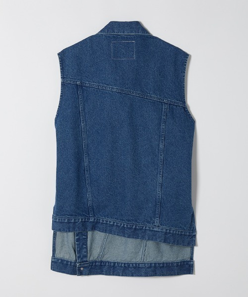 ベスト ジレ 「soduk」wave denim vest レディース : ZOZOTOWN Yahoo