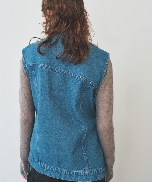 ベスト ジレ 「soduk」wave denim vest レディース : ZOZOTOWN Yahoo