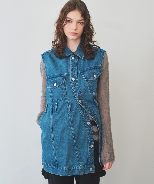 soduk スドーク　ジャケット　ベスト　ジレ ベスト ジレ 「soduk」wave denim vest レディース : ZOZOTOWN Yahoo