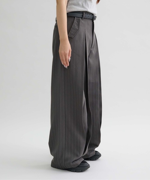 epnok スラックス 「EPNK」Vertical wide tuck slacks