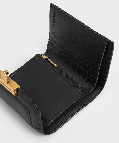 追跡有★Charles＆Keith Donna ドンナクリンクル ミニ財布 CHARLES ＆ KEITH 財布 Donna ドンナ クリンクルエフェクト