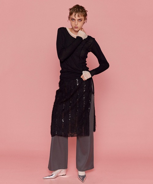 MAISON SPECIAL（メゾンスペシャル） スカート Multi Fabric Glitter