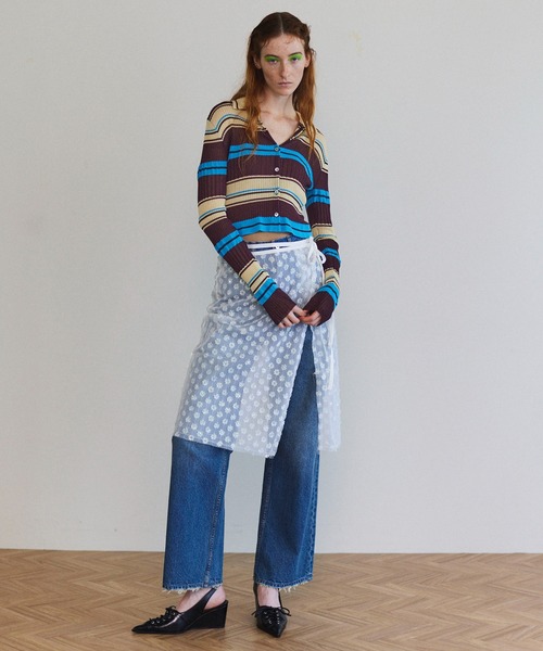 スカート MAISON SPECIAL CHIE NINOMIYA COLLABORATION＞シャーリングチェックスカート【MAISON