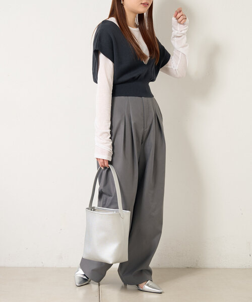 Actually トートバッグ シュリンクフェイクレザーワンショルダー