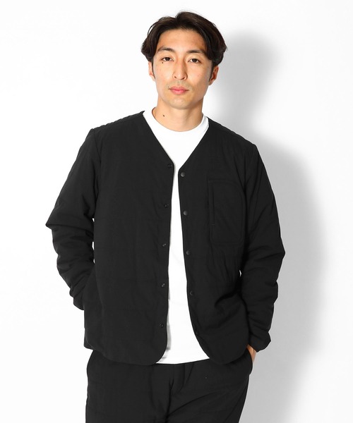  peak［スノーピーク］黒 ノーカラージャケット ボタン留め snow peak（スノーピーク） ジャケット SMALL ブラック メンズ