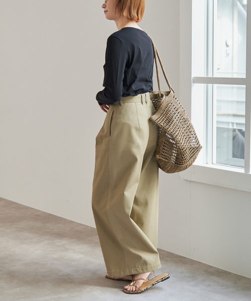 Spick＆Span tシャツ ソフトフライスシアーボートネックTEE