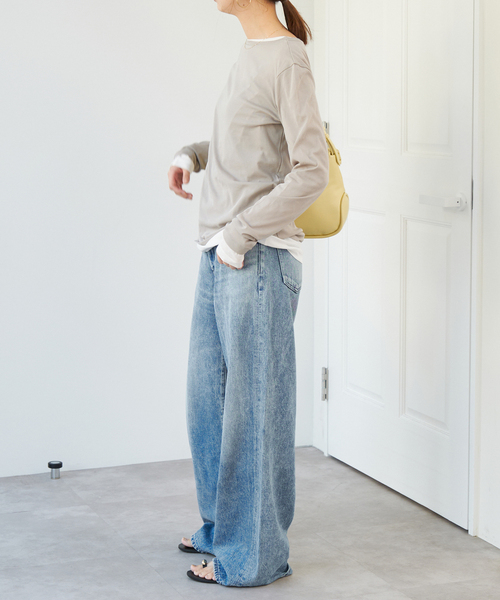 Spick＆Span tシャツ ソフトフライスシアーボートネックTEE