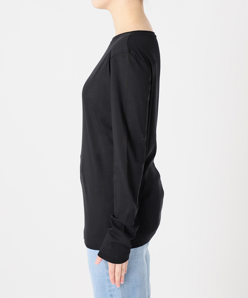 Spick＆Span tシャツ ソフトフライスシアーボートネックTEE