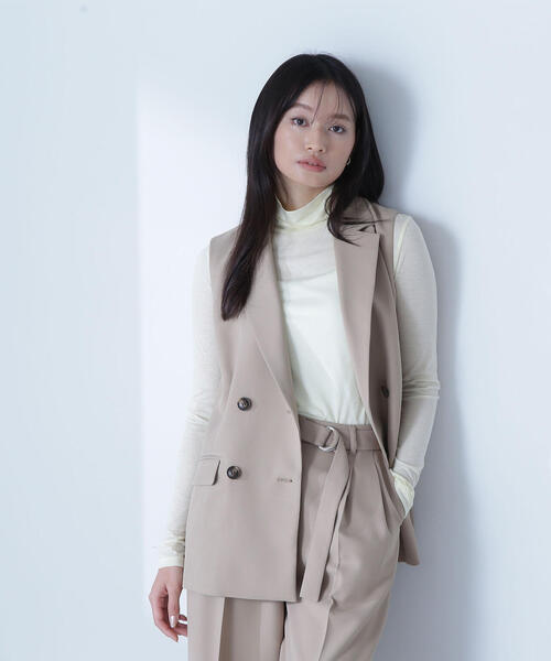 NATURAL BEAUTY BASIC ベージュ ダブルブレストコート NATURAL BEAUTY BASIC（ナチュラルビューティーベーシック）の