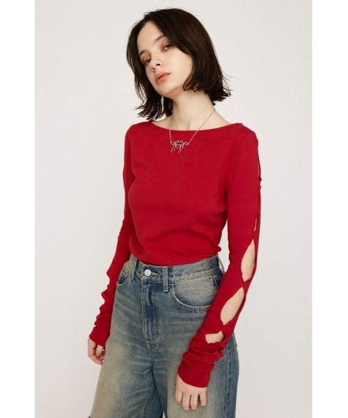 SLY tシャツ HOLE DESIGN CUT TOPS ホール デザインカット