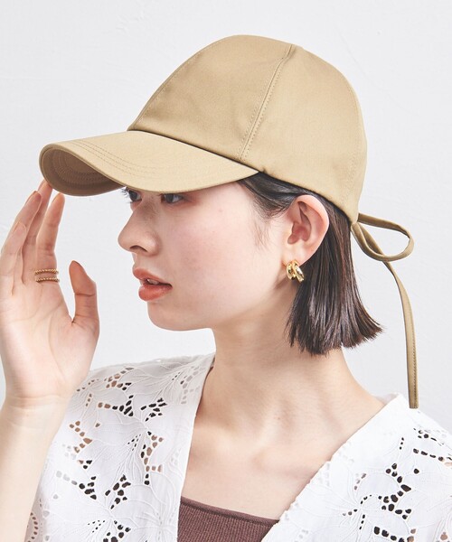 UNITED ARROWS キャップ 帽子 コットン バックリボン UV