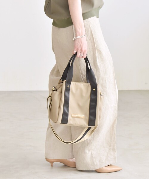 超レア☆M.U.L. 2wayドロップショルダー ゴールドライン quaranciel ショルダーバッグ バッグ quaranciel: 2way 8ポケット
