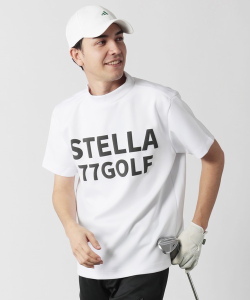 STELLA77GOLF tシャツ 蛍光カラーゴルフモックネック半袖T