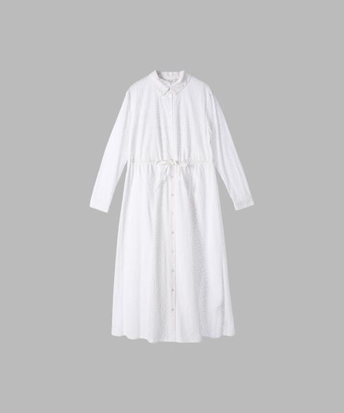 To b. by agnes シャツワンピース コットンフラワーレースワンピース