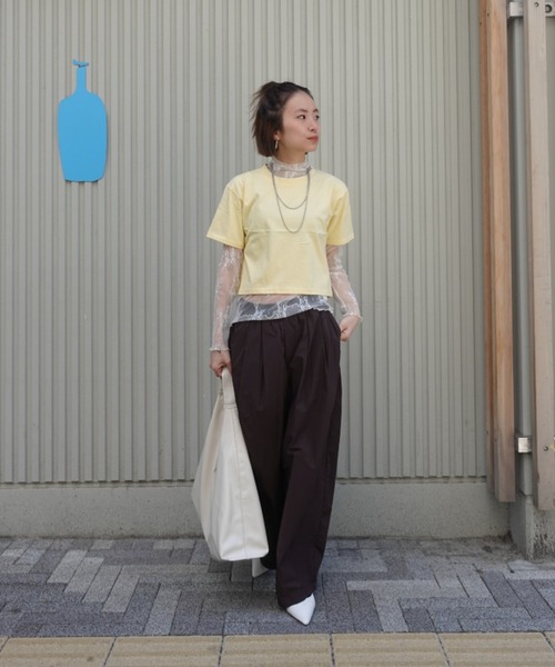 ワイドパンツ パンツ ボリュームラフパンツ レディースの画像