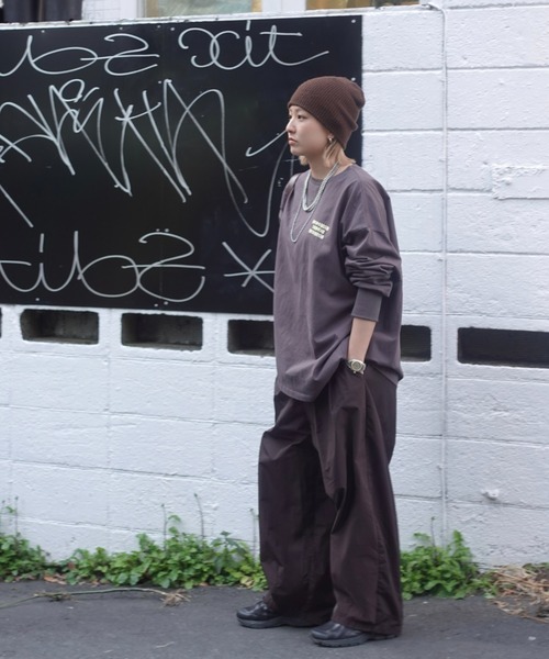 ワイドパンツ パンツ ボリュームラフパンツ レディースの画像