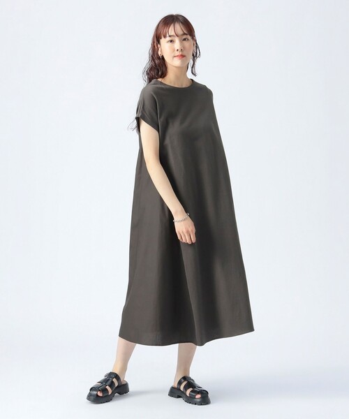 BEAMS HEART ワンピース 「4色展開」後ボタン 異素材 : ZOZOTOWN