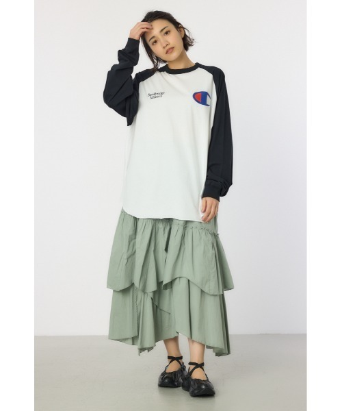 RODEO CROWNS WIDE BOWL - ChampionロンTグレーと柄ネイビーのセット RODEO CROWNS WIDE BOWL（ロデオクラウンズワイドボウル