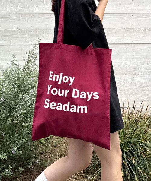 AWW メッセージプリント トートバッグ SEADAM トートバッグ 「SEADAM」「UNISEX」メッセージプリント