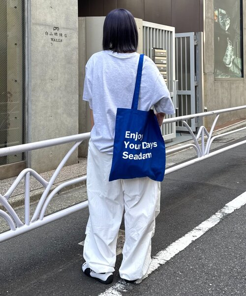 SEADAM トートバッグ 「SEADAM」「UNISEX」メッセージプリント