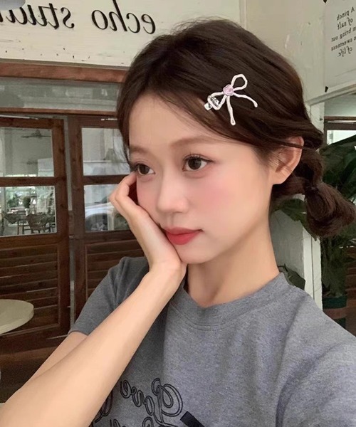 VIBGYOR ヘアクリップ 「EIZZ/アイズ」Y2K ハートビジュー付きミニ