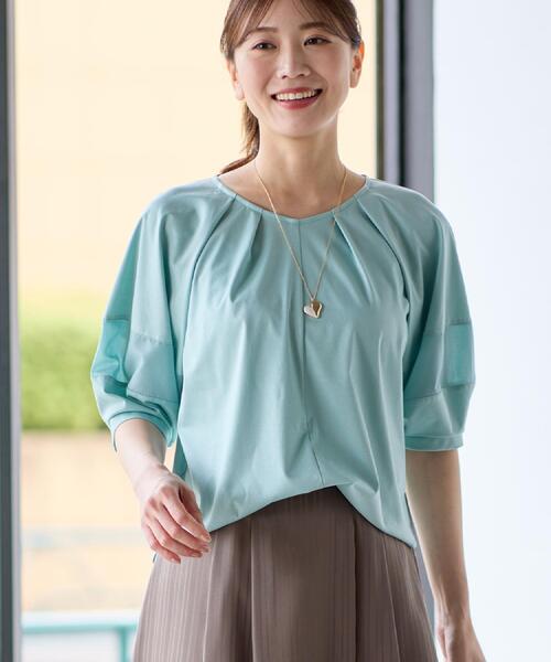 tシャツ 「夏SALE／接触冷感／マシンウォッシュ可」キレイめラグランスリーブジャージ レディース Reflect tシャツ 「夏SALE／接触冷感／マシンウォッシュ可