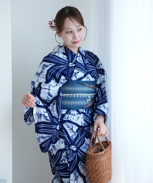 2日間のみ値下げ、黒地総絞り、未着用有松絞浴衣単品 utatane 浴衣 有松絞り浴衣3点セット 極み 麻の葉芭蕉 紺