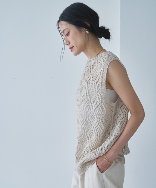 Audrey and John Wad ニット セーター 透かし編み和紙混ニット