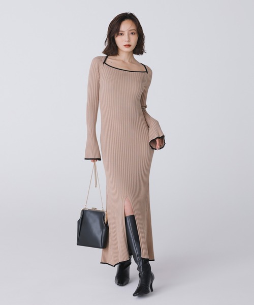 anuans（アニュアンス） ニットワンピース FREE ベージュ レディース