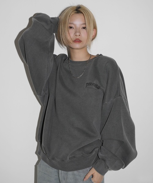 「THRASHER」 スウェットカットソー M グレー メンズ