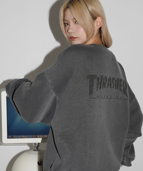 「THRASHER」 スウェットカットソー M グレー メンズ