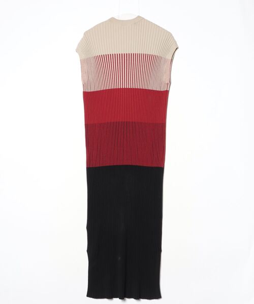 UN3D.」 ノースリーブワンピース 36 レッド レディース