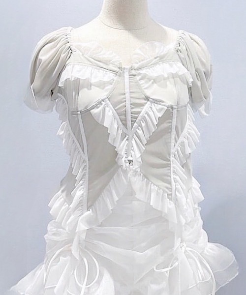 tシャツ メッシュフリルヘムトップス レディース lilLilly tシャツ メッシュフリルヘムトップス レディース