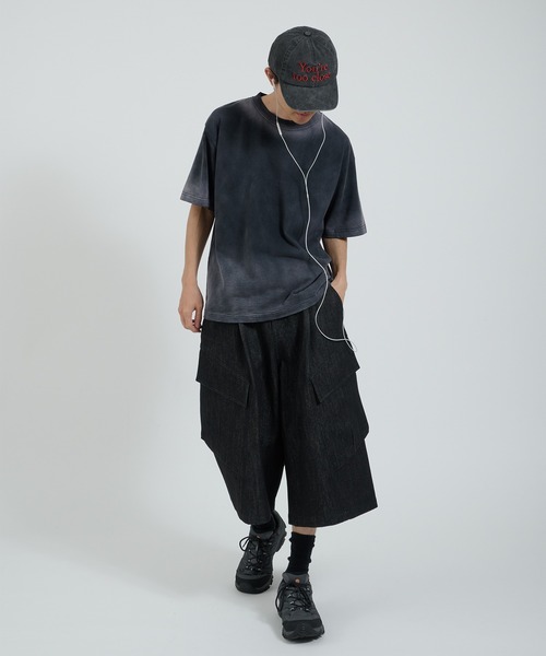 Perushu パンツ レイヤードカーゴポケットハーフパンツ メンズ