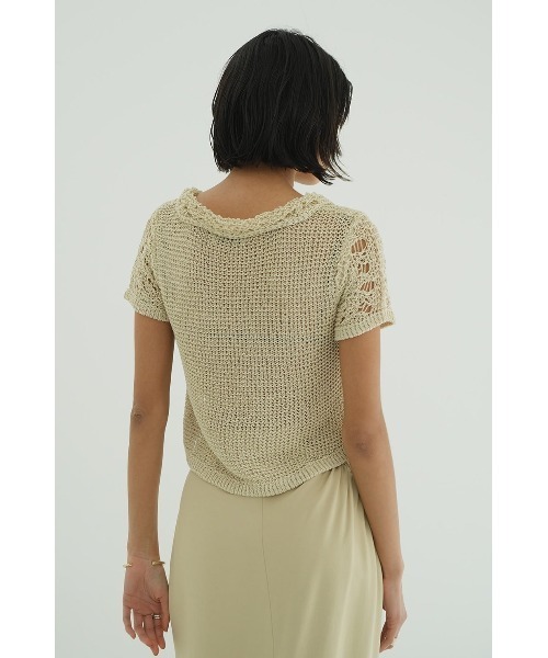 CLANE ニット セーター CROPPED CROCHET KNIT TOPS 18106-2222